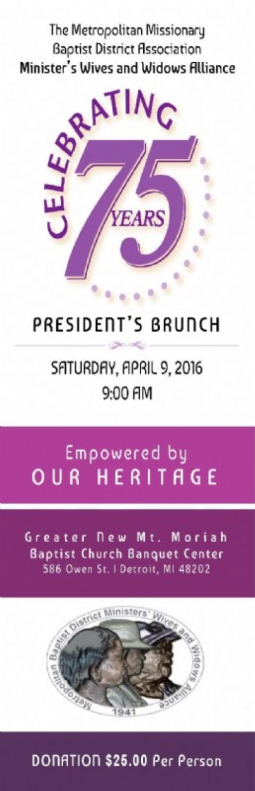 Register for the 75th Celebration President's Brunch