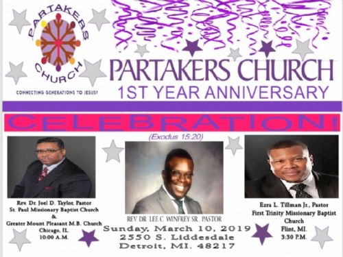 Partaker's Church Announces it's 1st Anniversary